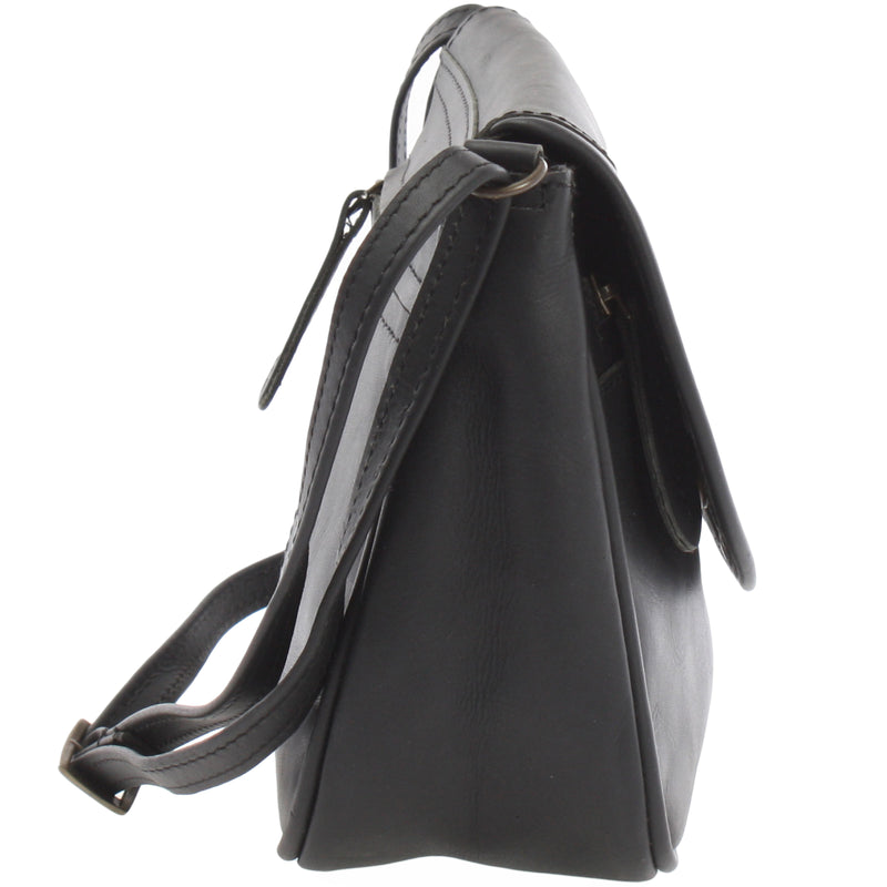 Leconi kleine Umhängetasche Ledertasche Damentasche Schultertasche Leder schwarz LE3047 Neuheiten