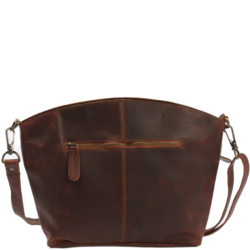 Leconi Umhängetasche Schultertasche Freizeittasche Leder braun LE3050 Bestseller