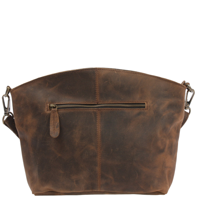 Leconi Umhängetasche Schultertasche Freizeittasche Leder schlamm LE3050 Saisonale Angebote