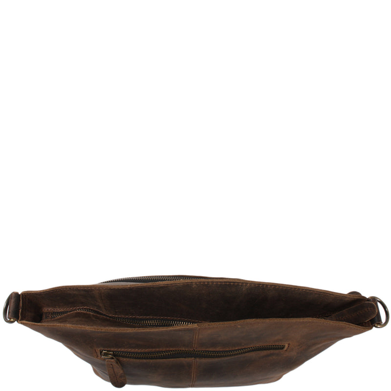 Leconi Umhängetasche Schultertasche Freizeittasche Leder schlamm LE3050 Saisonale Angebote