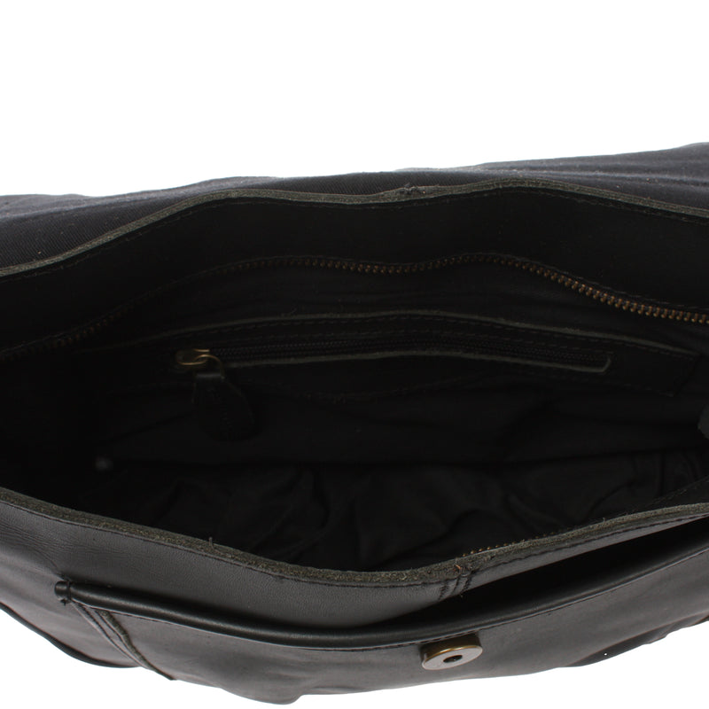 Leconi Umhängetasche Damen Schultertasche Damentasche Handtasche Leder schwarz LE3053 Tägliche Deals