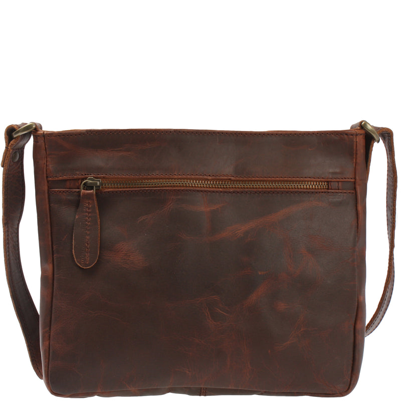 Leconi Umhängetasche Schultertasche Freizeittasche Leder braun LE3058 Sonderangebote