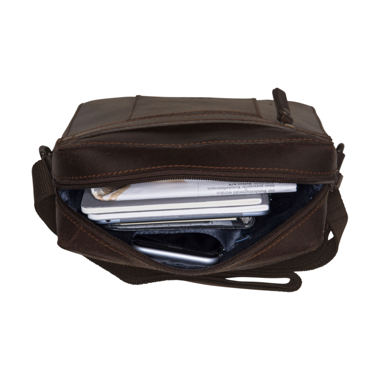 Leonhard Heyden Dakota RV-Umhängetasche XS Braun im Angebot