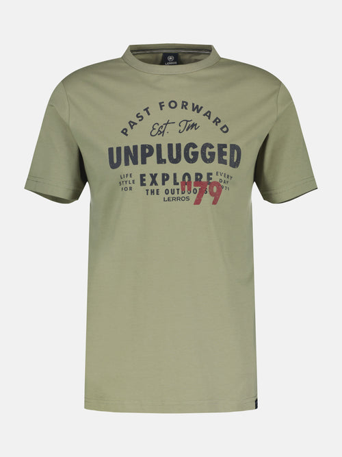 Lerros Unifarbenes T-Shirt mit Print Black Friday Preise