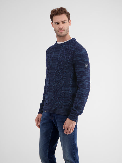 Lerros Herren Strickpullover mit klassisch-modernem Kabelstrickmuster Valentinstagsangebot