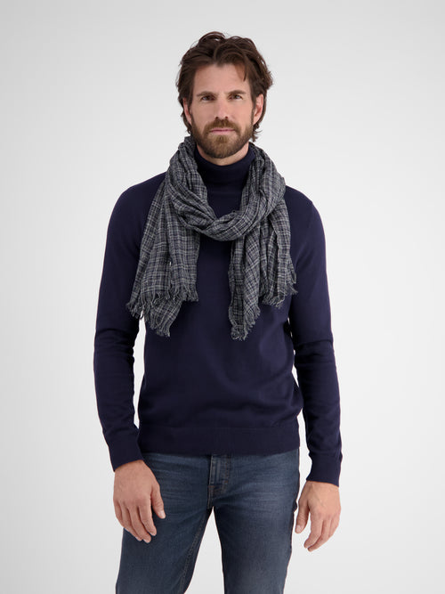 Lerros Schal mit kleinem Karomuster in Knitteroptik Schlussverkauf