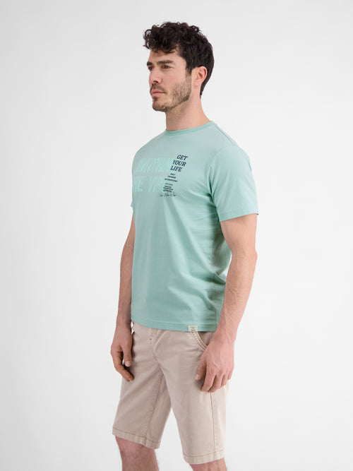 Lerros Unifarbenes T-Shirt für Herren mit Brustprint Riesige Ersparnisse
