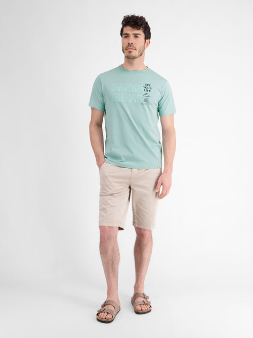 Lerros Unifarbenes T-Shirt für Herren mit Brustprint Riesige Ersparnisse