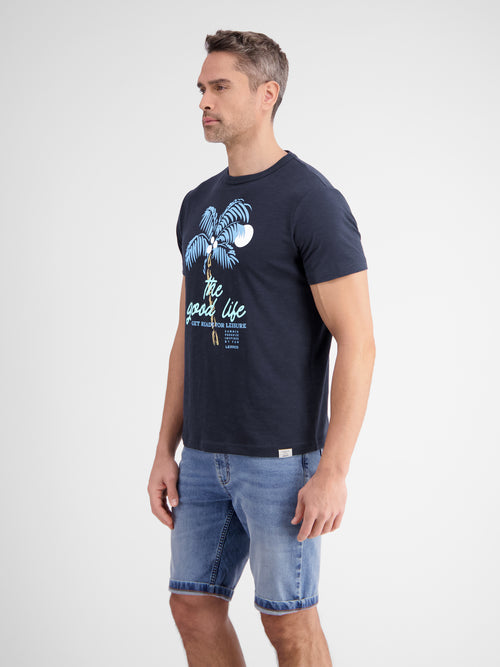 Lerros Rundhals T-Shirt für Herren mit Palmenprint Wochenangebot