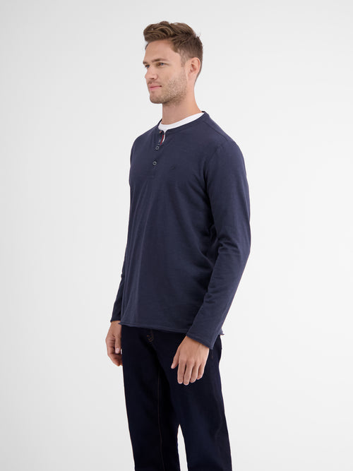 Lerros Slub-Jersey Serafino. Longsleeve Bis zu 65% Rabatt