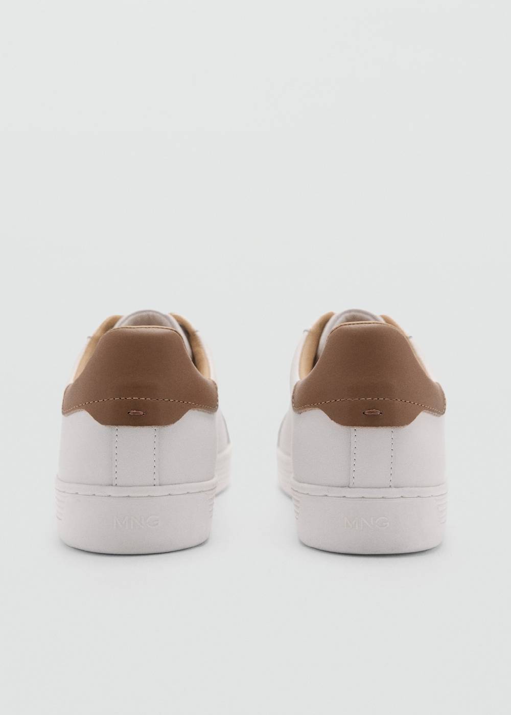 Mango Ledersneakers mit Kontrasteinsatz Clearance-Verkauf