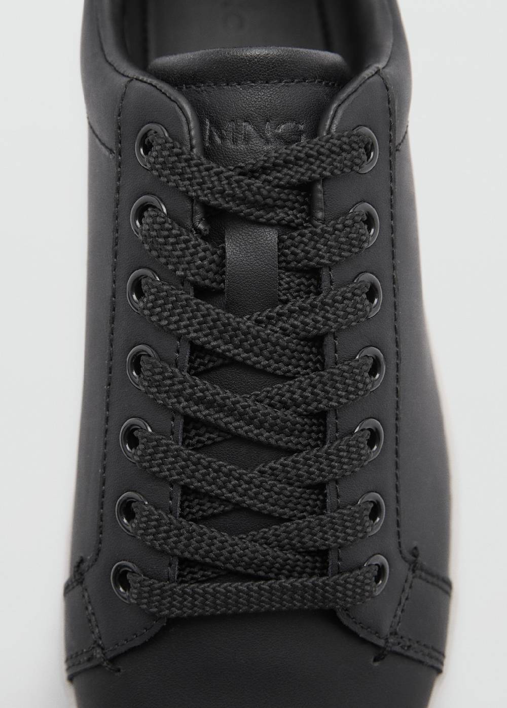 Mango Ledersneakers mit Kontrastsohle Hotsell