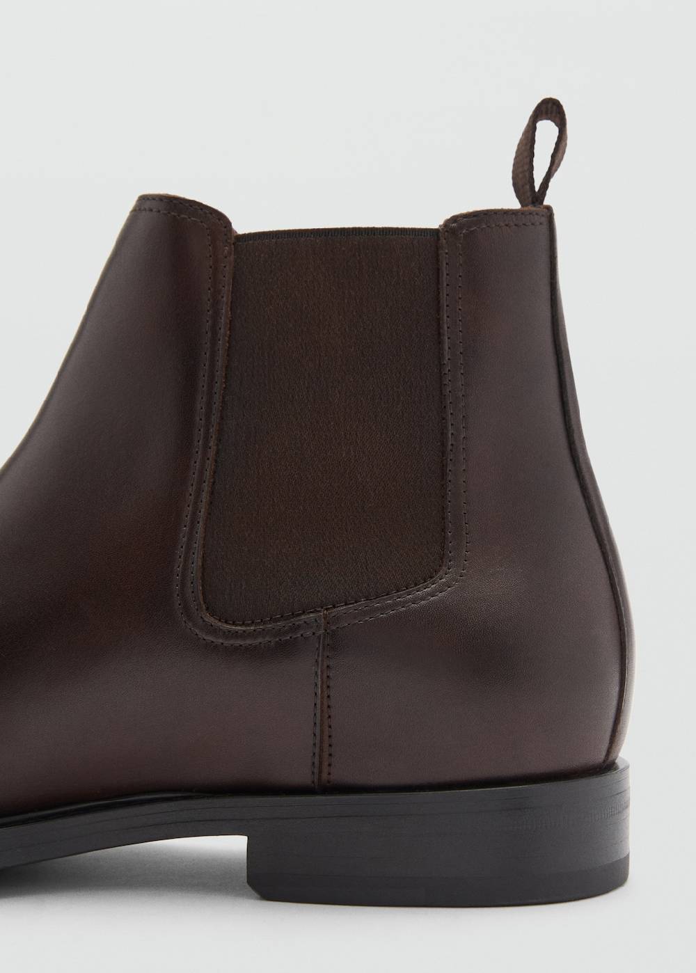 Mango Chelsea Boots aus poliertem Leder Schlussverkauf