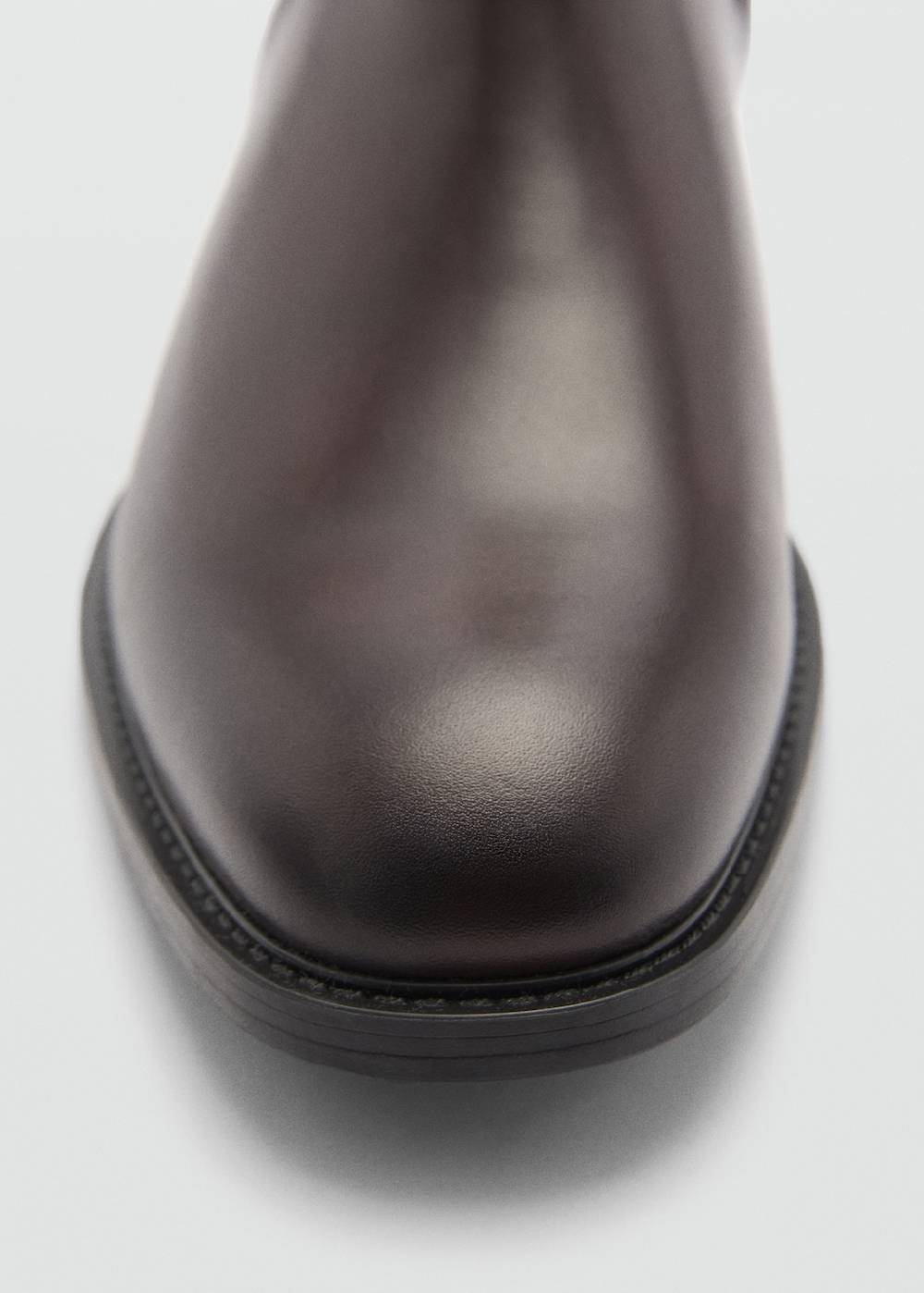 Mango Chelsea Boots aus poliertem Leder Schlussverkauf