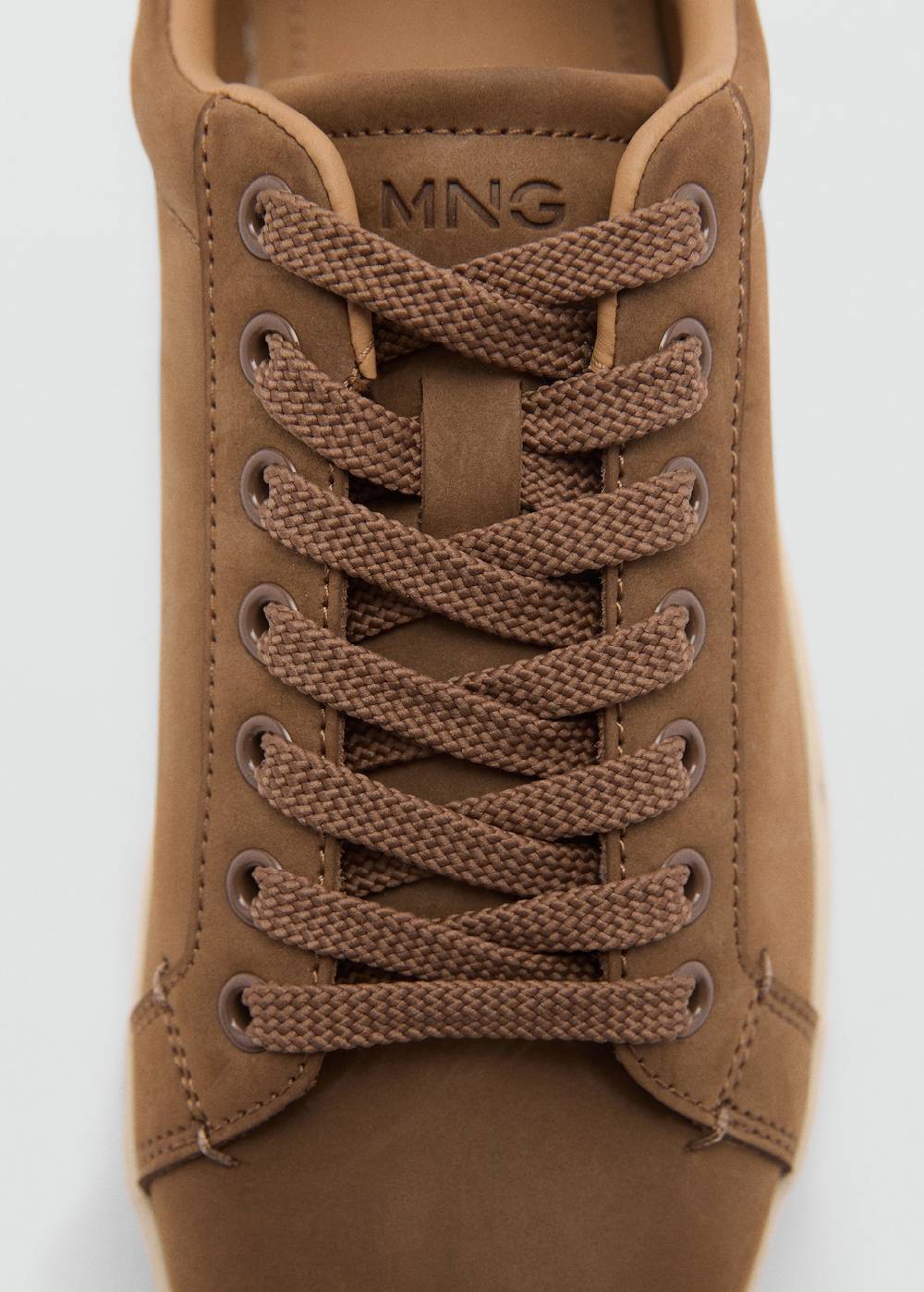 Mango Wildleder-Sneaker mit Schnürsenkeln Rabatt