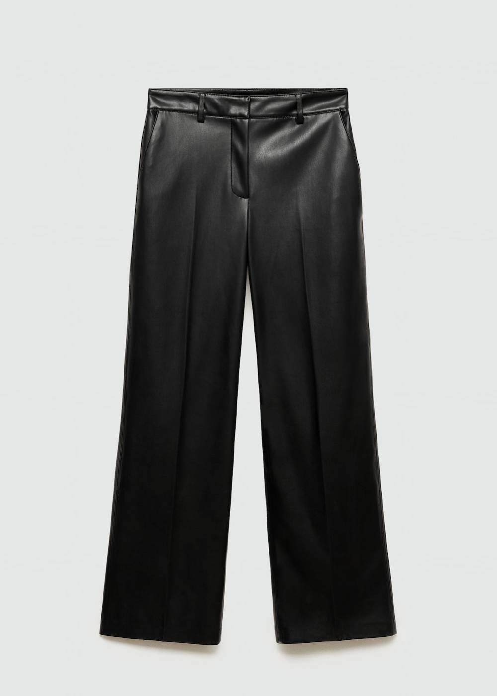 Mango Wideleg-Hose mit Leder-Effekt Großer Ausverkauf
