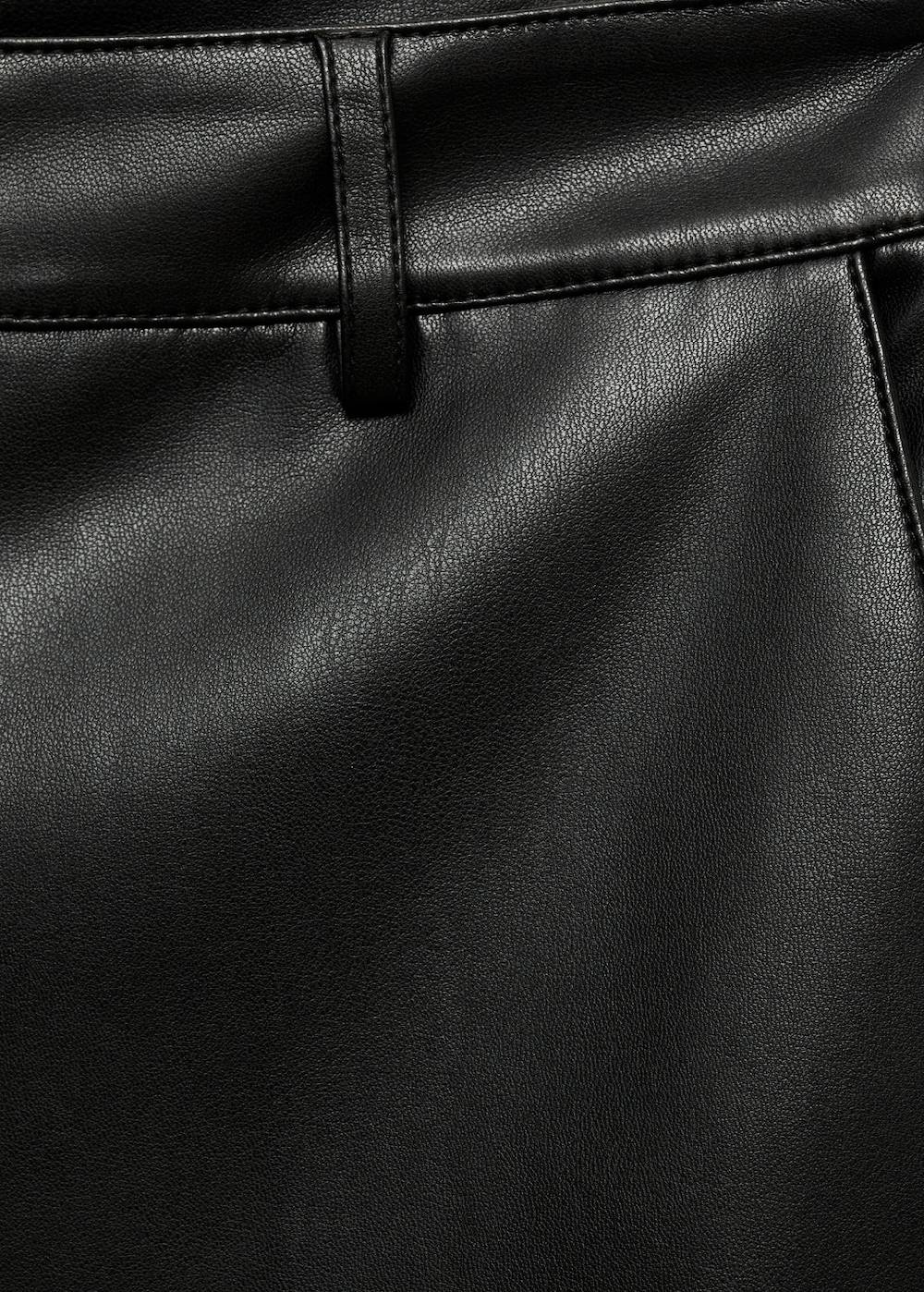 Mango Wideleg-Hose mit Leder-Effekt Großer Ausverkauf