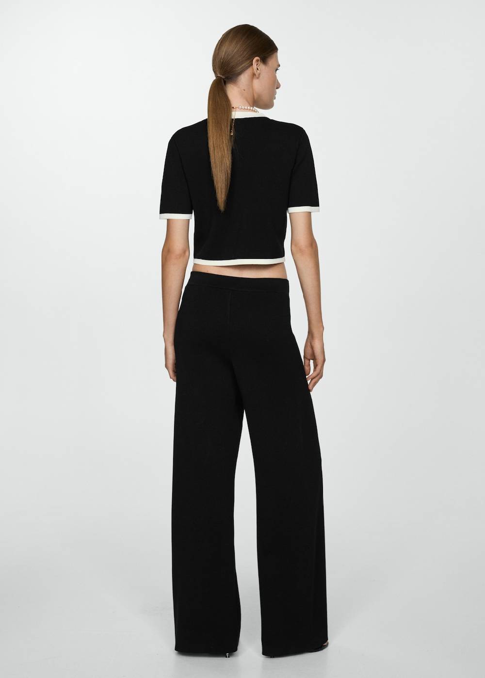 Mango Gerade Hose mit Kontrastborten Black Friday