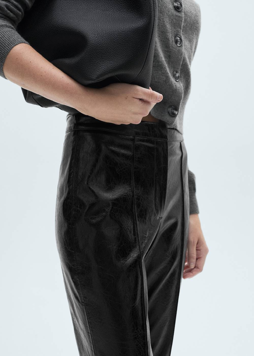 Mango Skinny-Hose mit Leder-Effekt Tägliche Deals