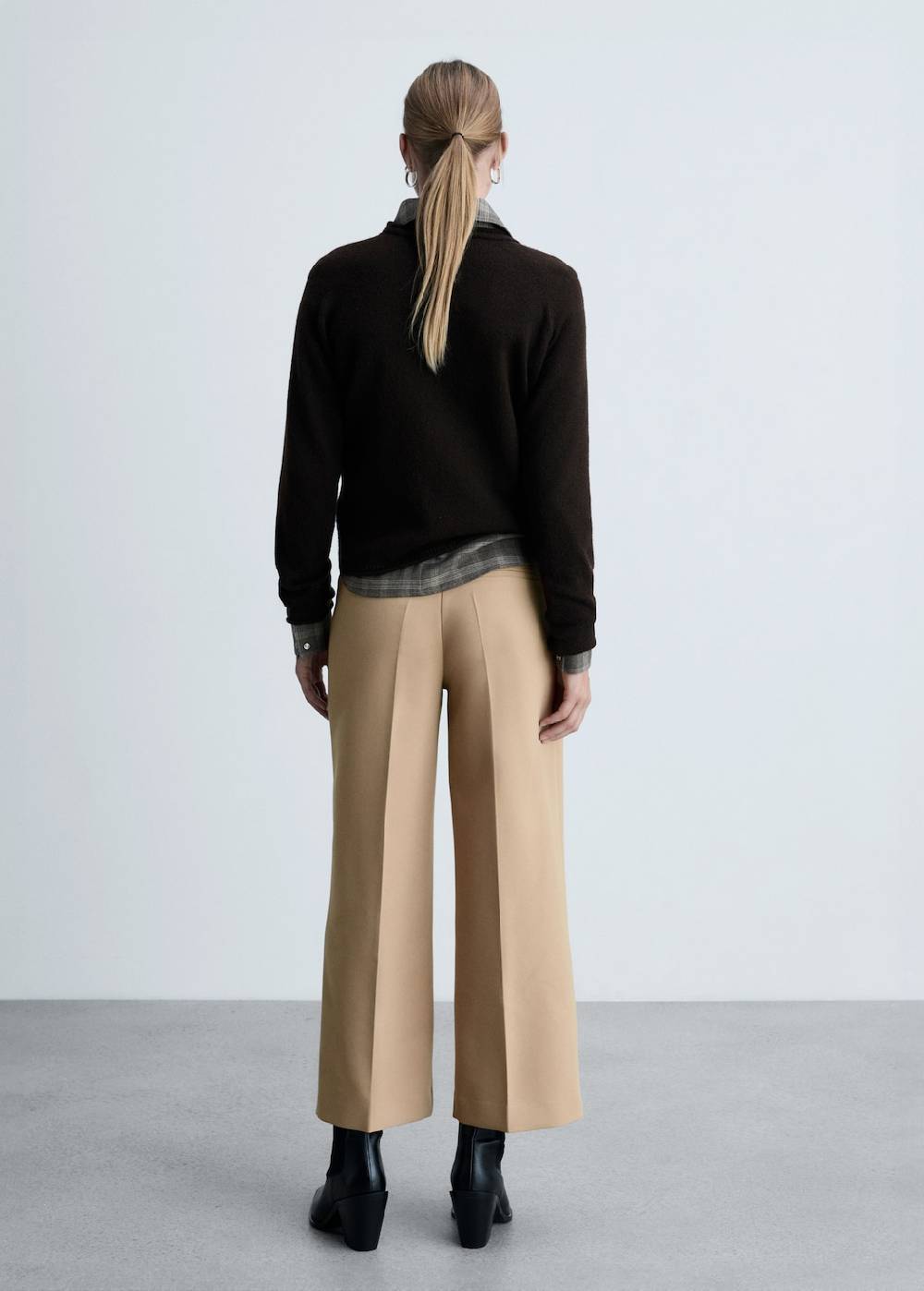 Mango Wideleg-Bundfaltenhose Sonderangebote