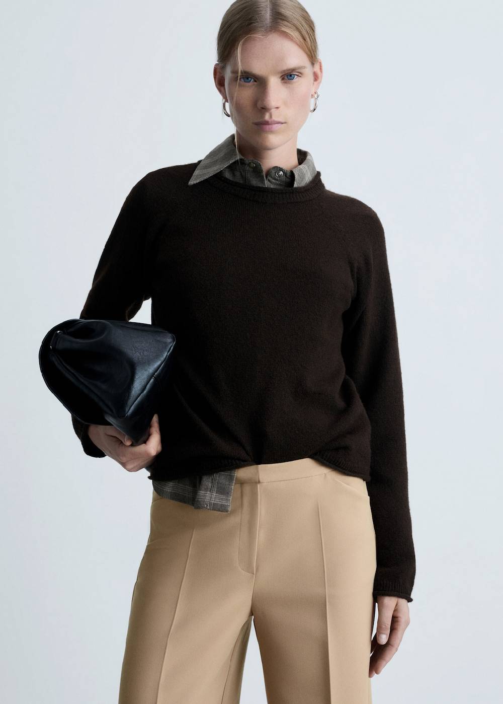 Mango Wideleg-Bundfaltenhose Sonderangebote