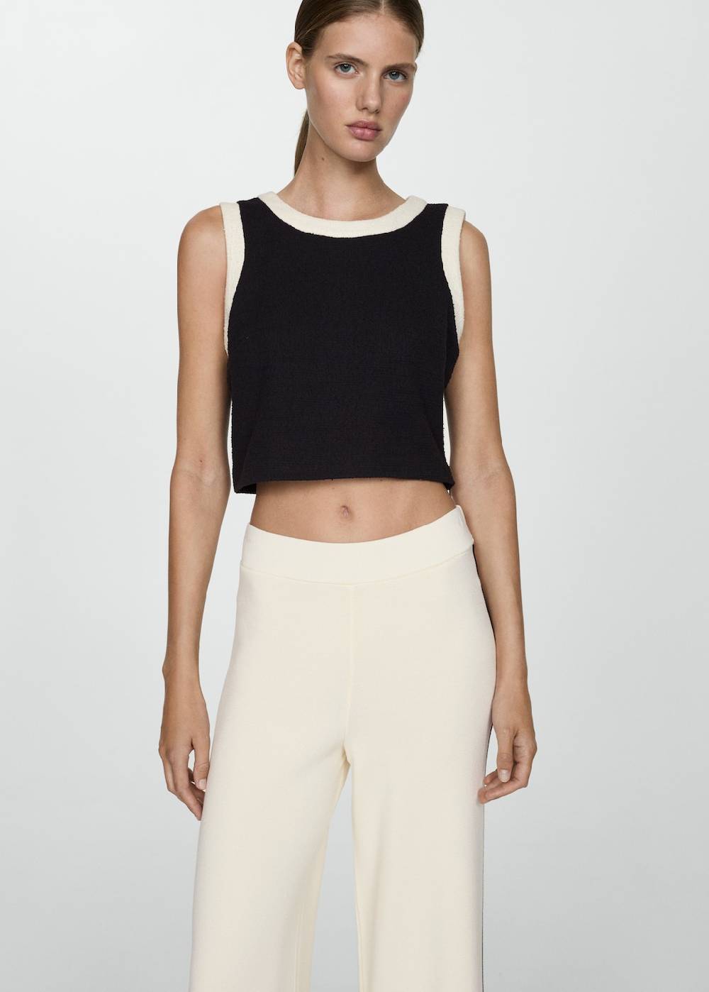 Mango Strickhose mit kontrastierenden Seitenstreifen Discount Store für neue Produkte