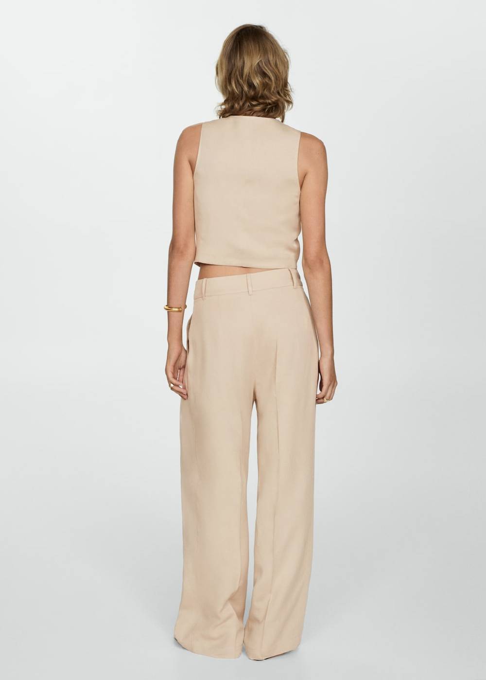 Mango Wideleg-Hose aus Lyocell Auslauf