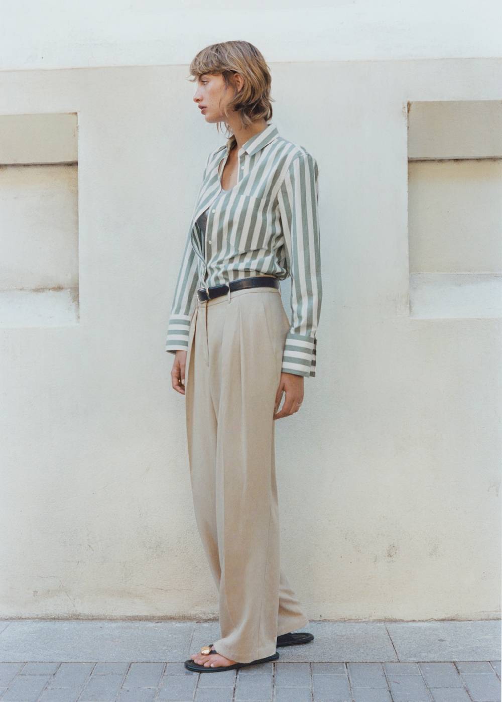 Mango Wideleg-Hose aus Lyocell Auslauf