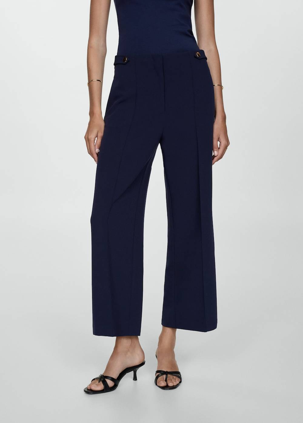 Mango Gerade Hose mit Knöpfen Angebote