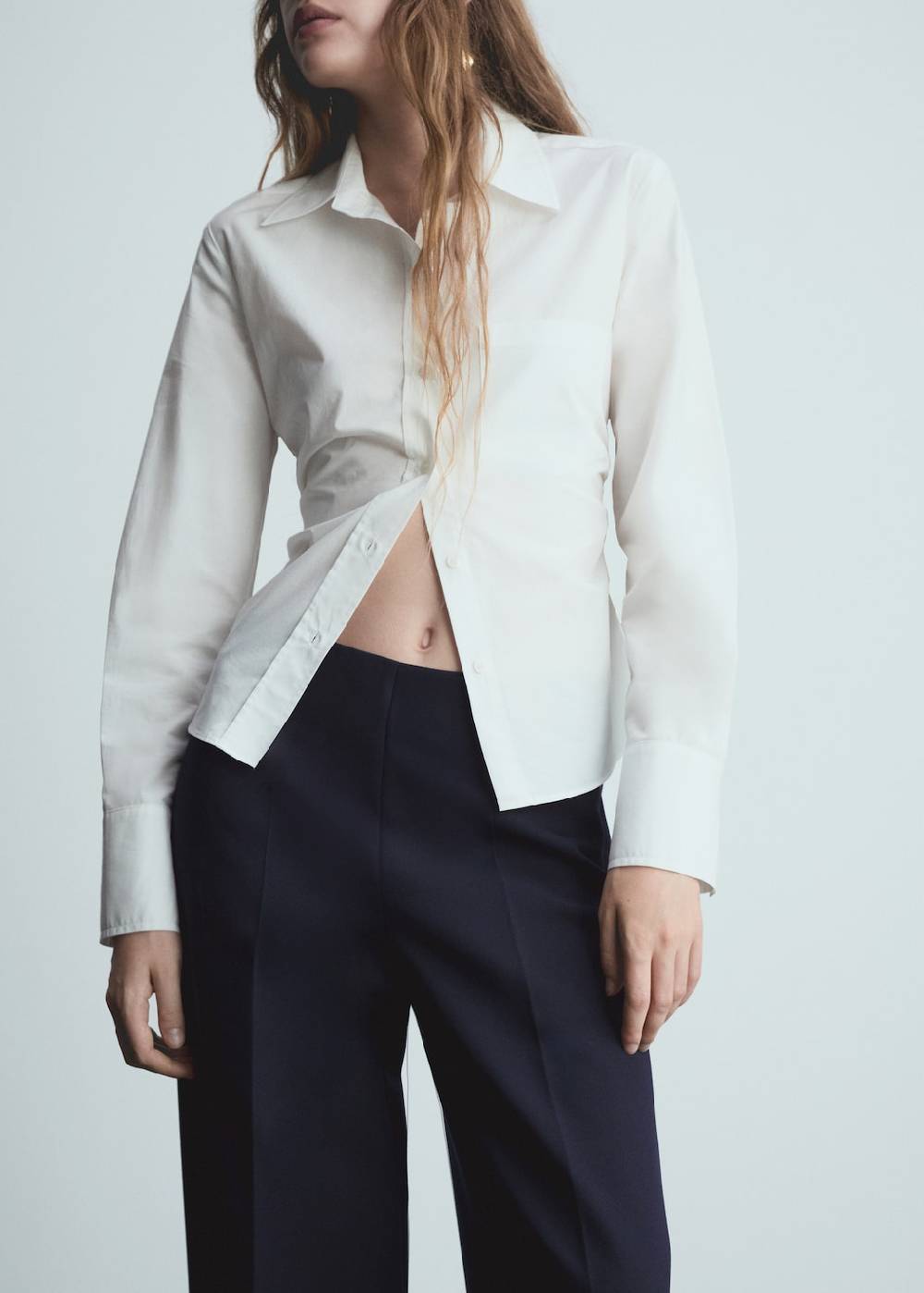 Mango Wideleg-Bundfaltenhose Rabatt