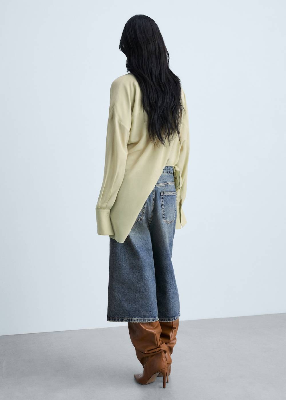 Mango Wideleg-Jeans-Bermudashorts Flash Sale