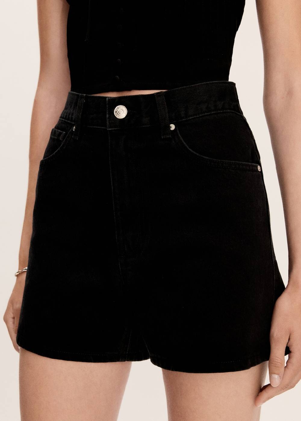 Mango Jeans-Shorts mit hoher Taille Preisnachlass