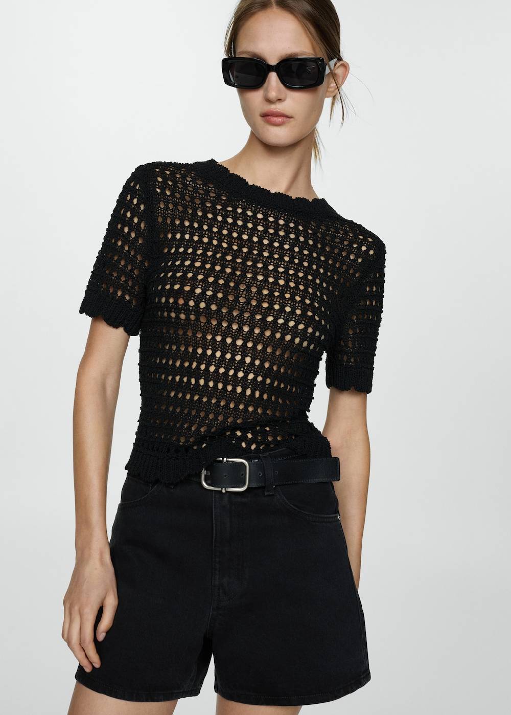 Mango Jeans-Shorts mit hoher Taille Preisnachlass