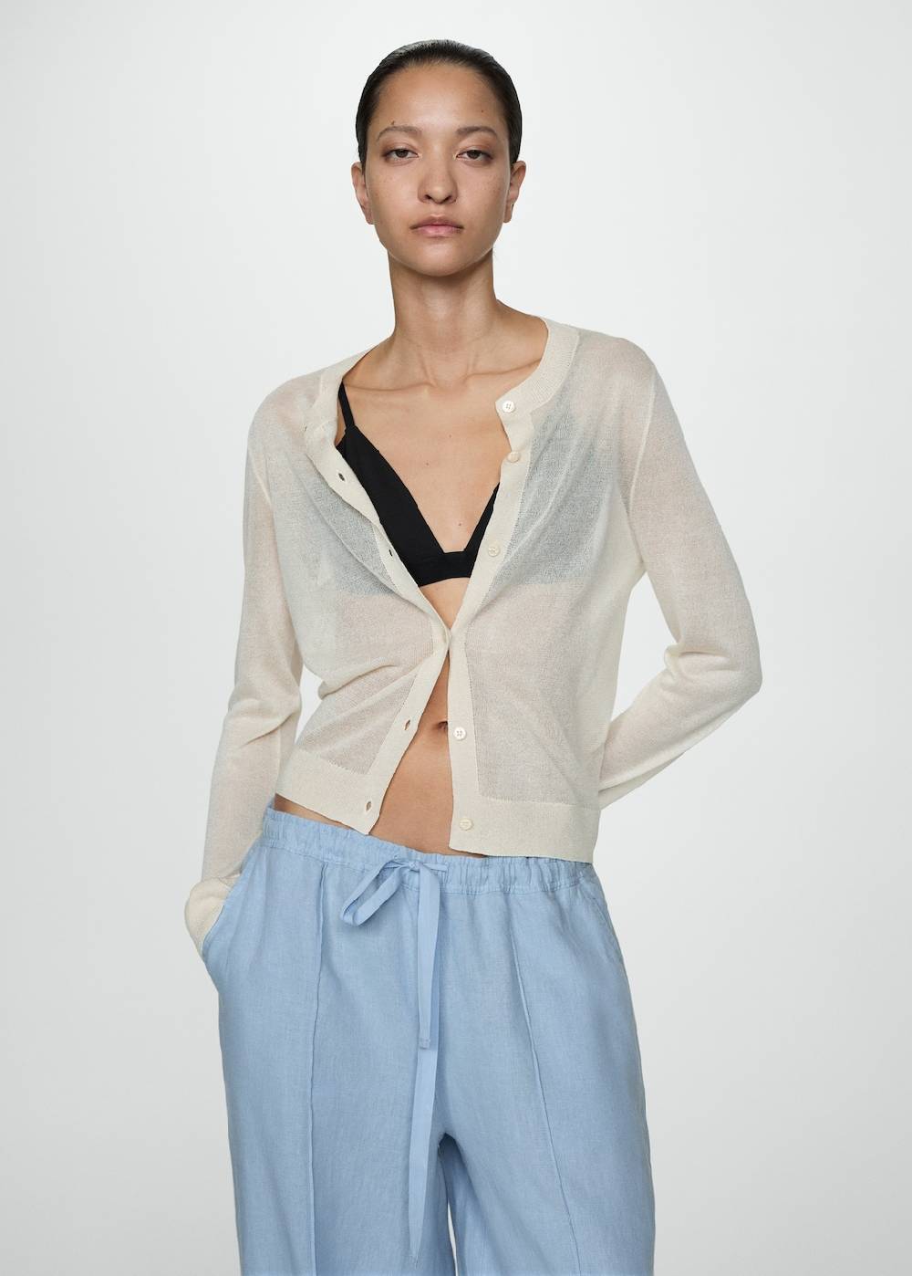 Mango Wideleg-Hose aus 100 % Leinen Cyber Monday