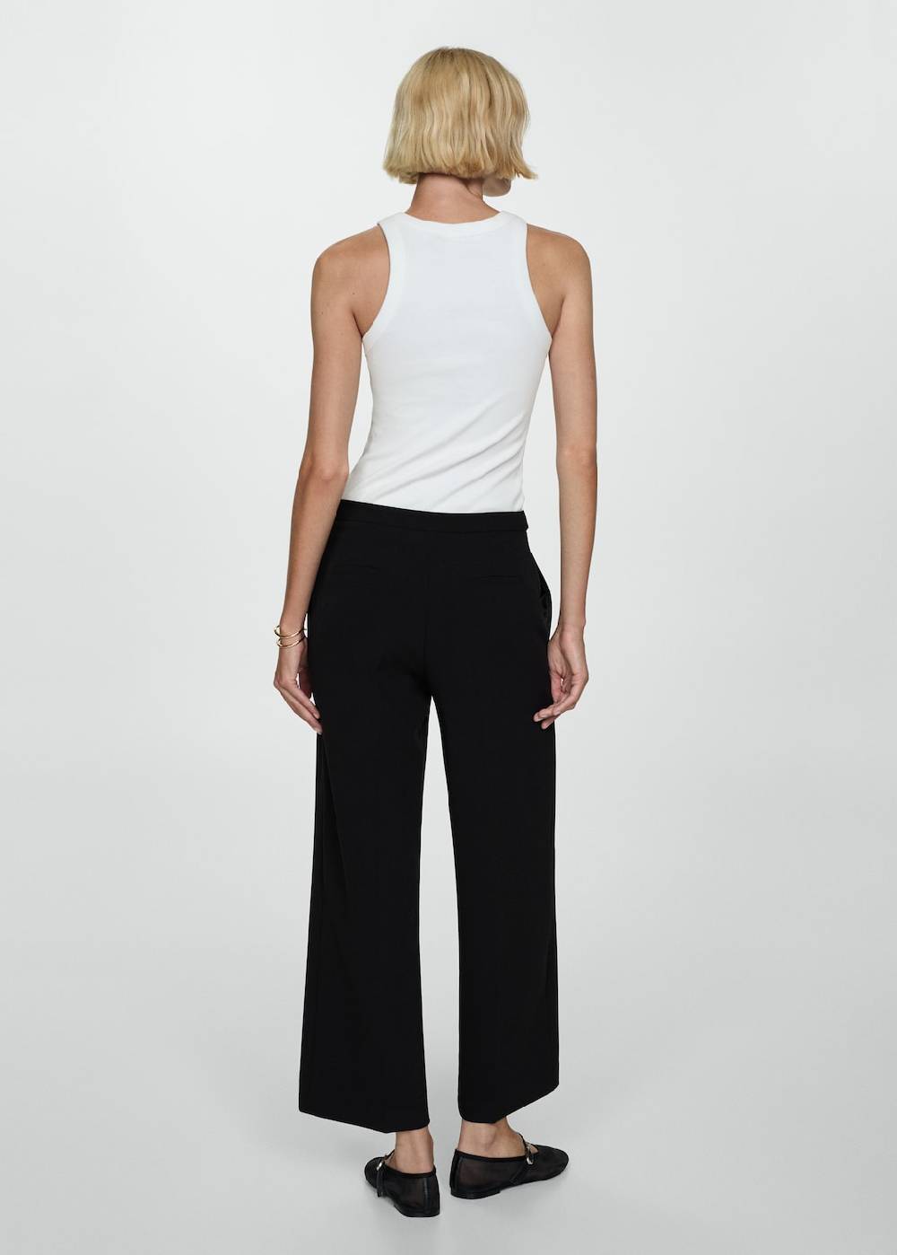 Mango Gerade Hose mit Knöpfen Zeitlich begrenztes Angebot