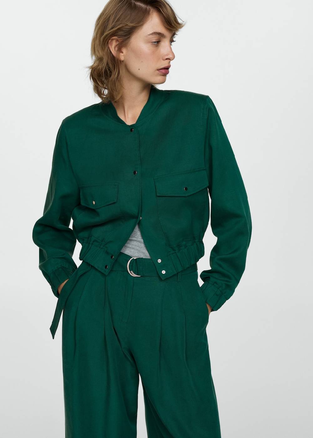 Mango Lyocell-Hose mit Gürtel Exklusive Angebote