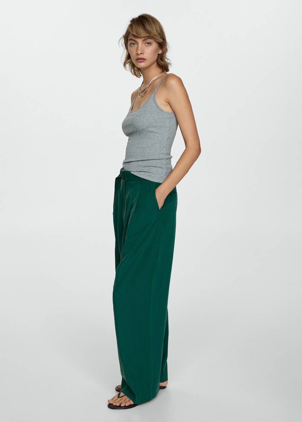 Mango Lyocell-Hose mit Gürtel Exklusive Angebote