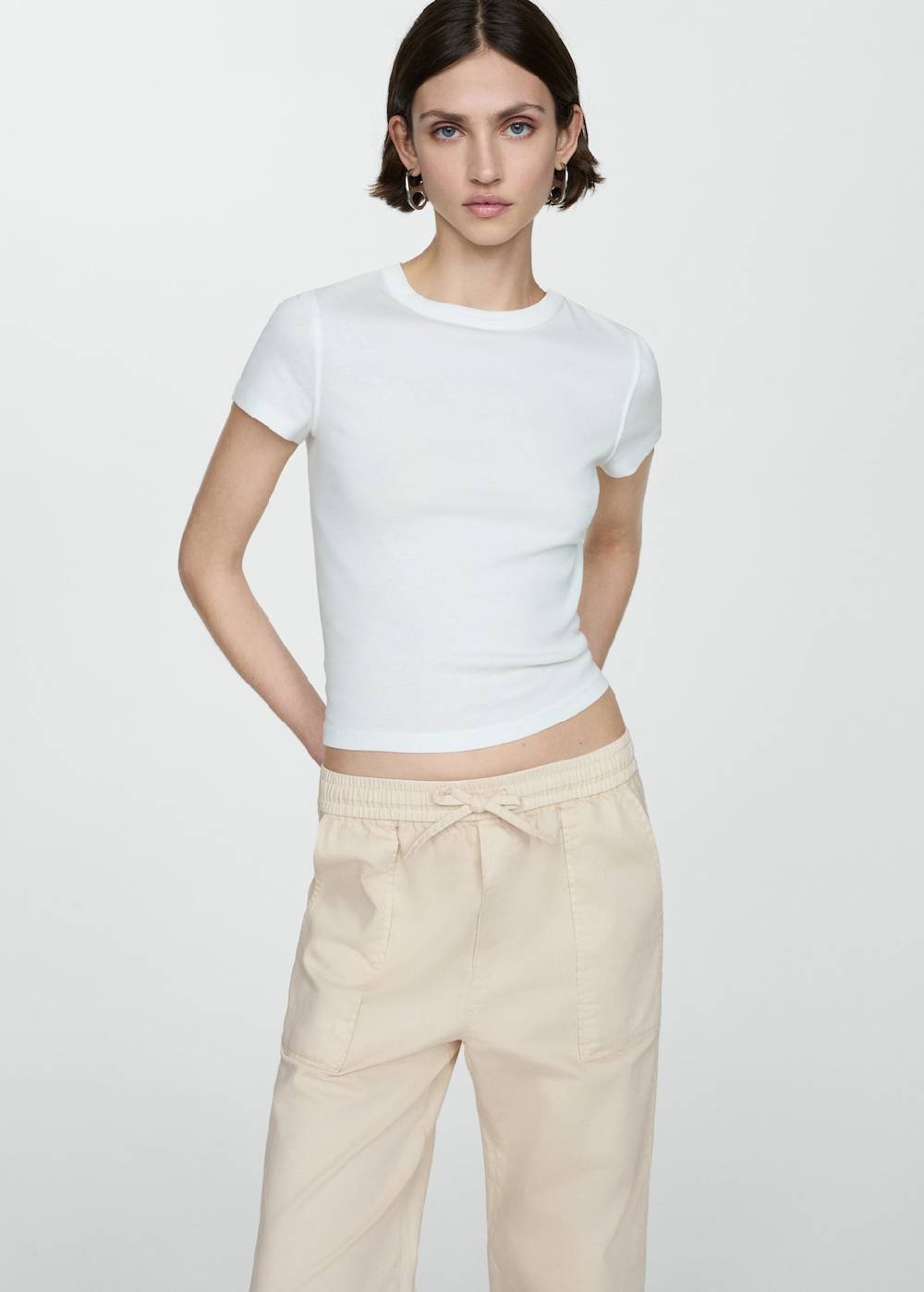 Mango Baumwollhose mit Gummibund Kauf eins, bekomm eins gratis