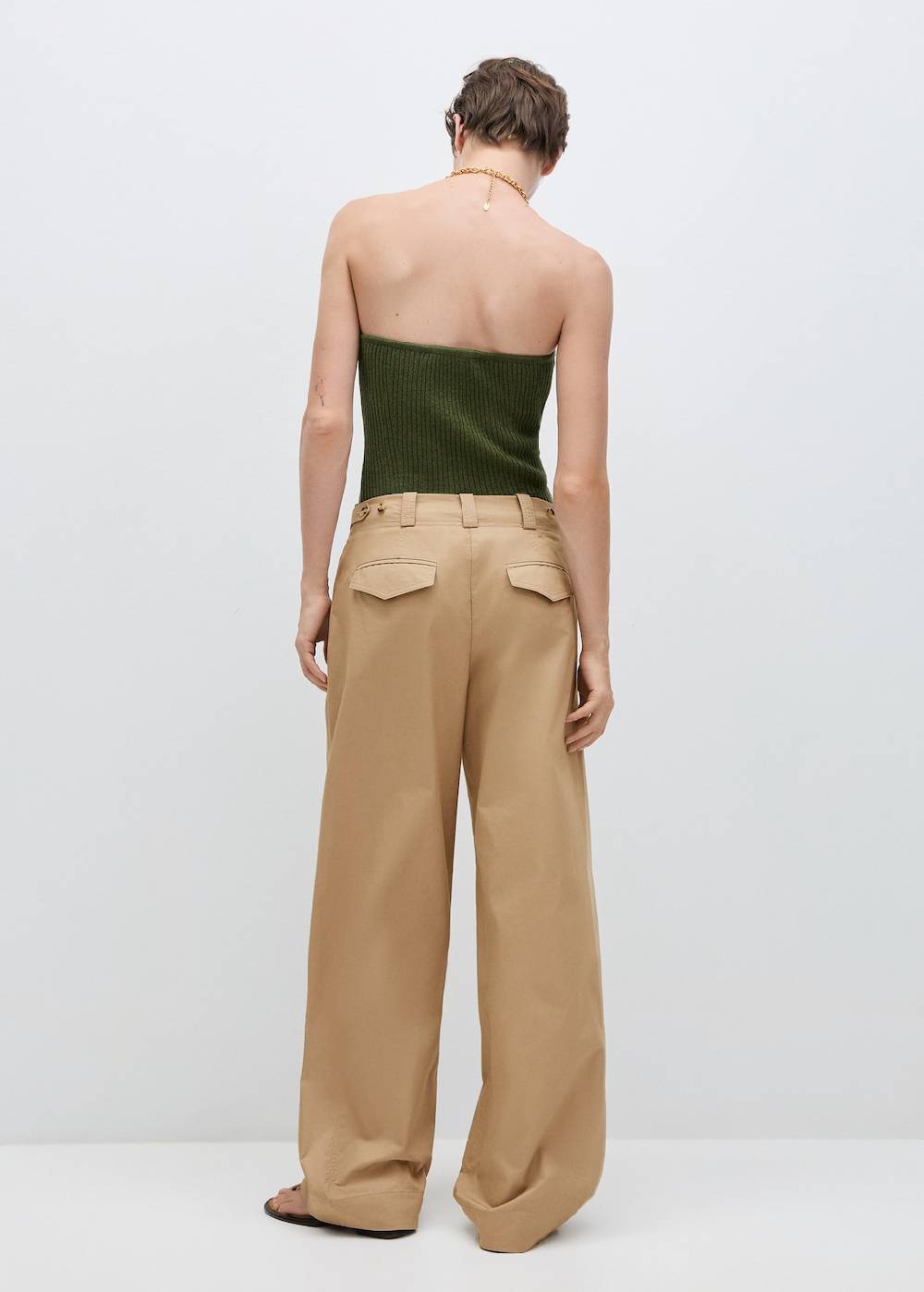 Mango Wideleg-Bundfaltenhose Sonderangebote
