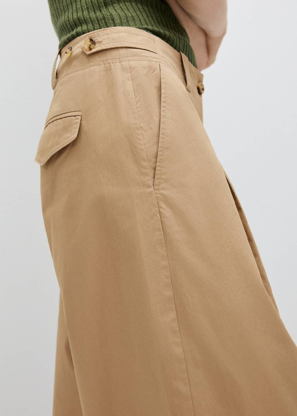 Mango Wideleg-Bundfaltenhose Sonderangebote