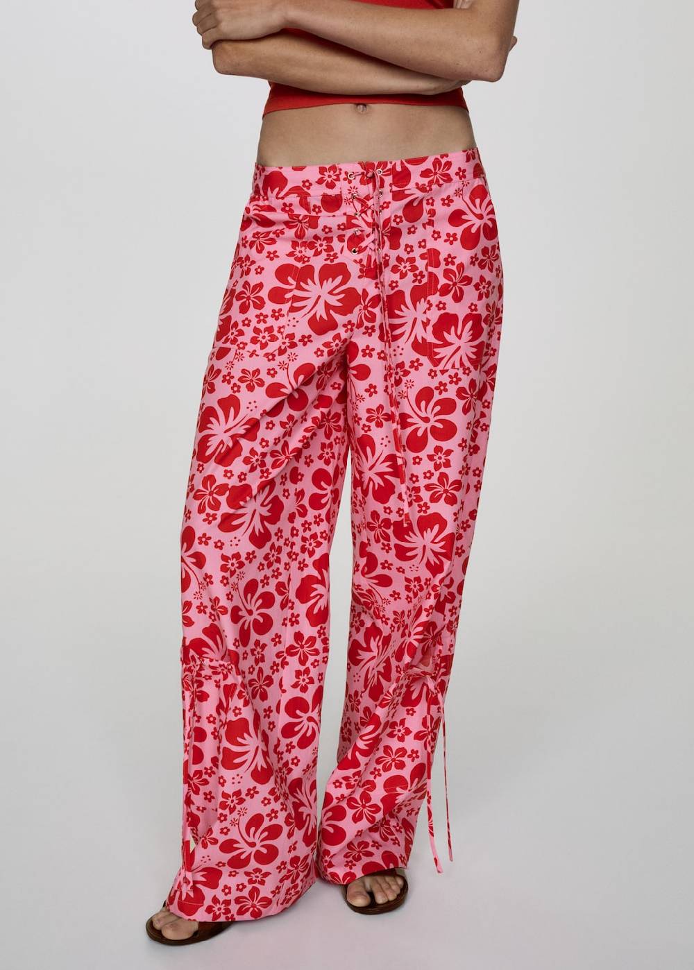 Mango Florale Hose mit Cargotaschen Begrenzte Freigabe