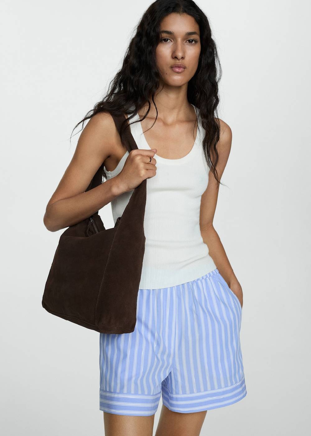 Mango Gerade Shorts mit Streifenmuster Letzte 3 Tage