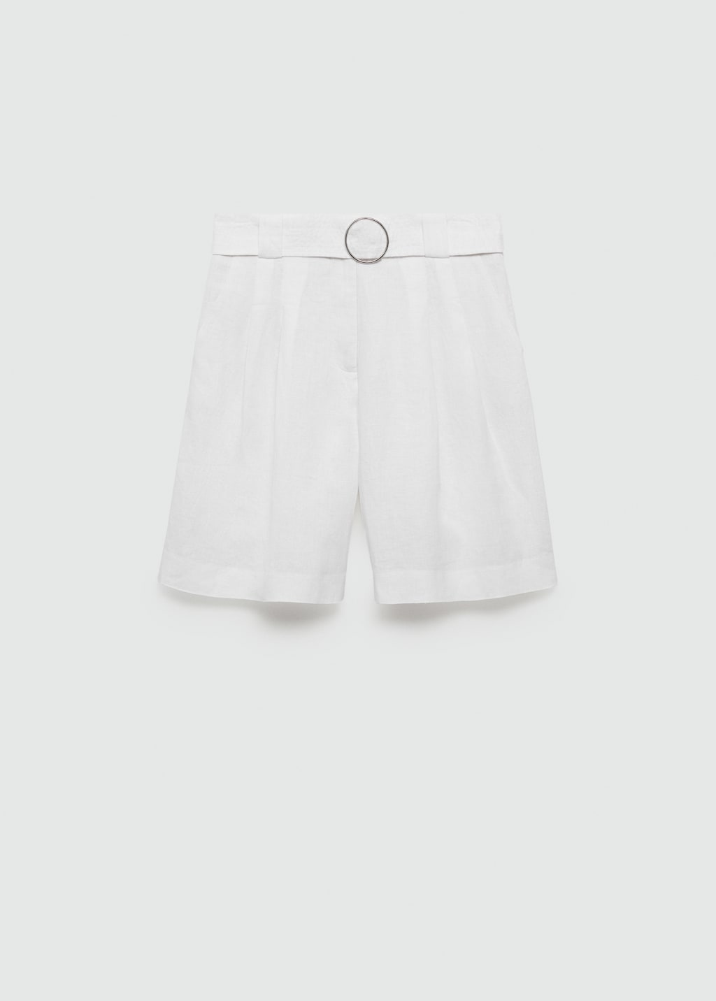 Mango Bermudashorts aus 100 % Leinen mit Gürtel Bis zu 60% Rabatt