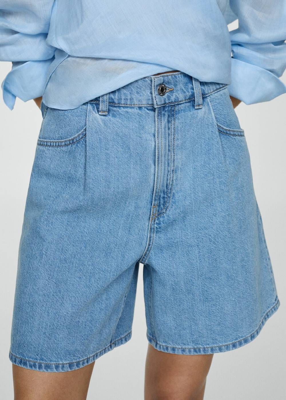 Mango Jeans-Shorts mit Bundfalten Nur noch ein Tag übrig