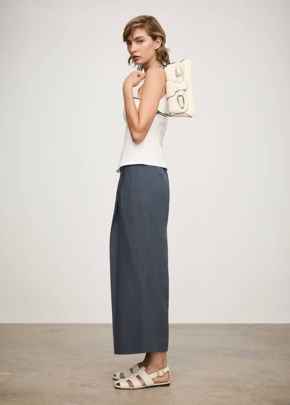 Mango Lyocell-Hose mit Gürtel Outlet