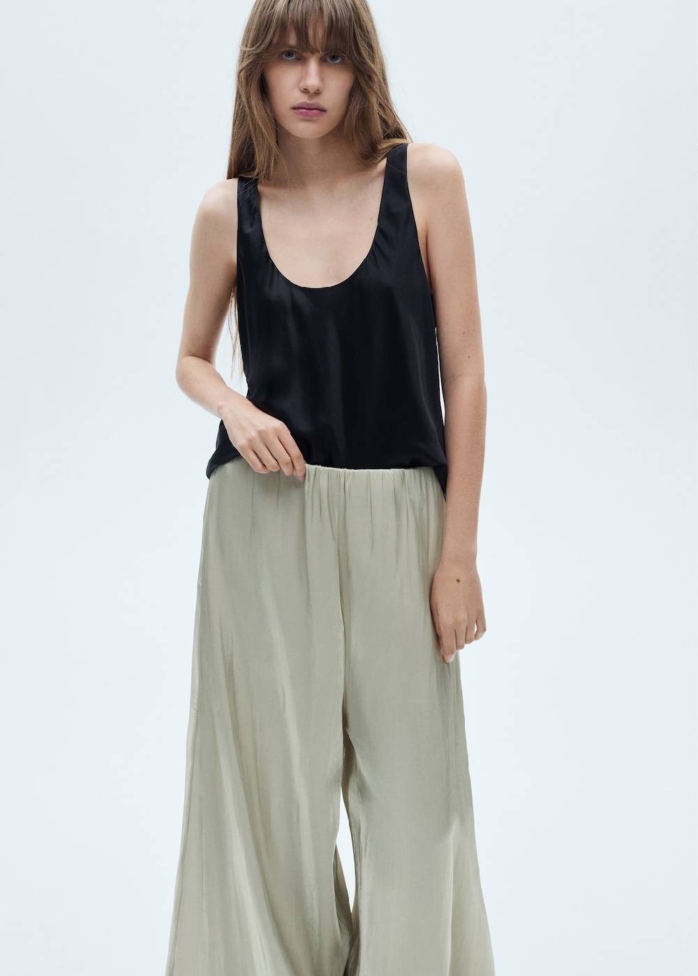 Mango Fließende Satinhose Günstiger Verkauf