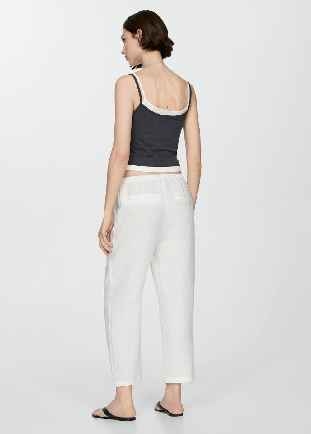 Mango Jogger Pants aus 100 % Leinen Kostenloser Versand