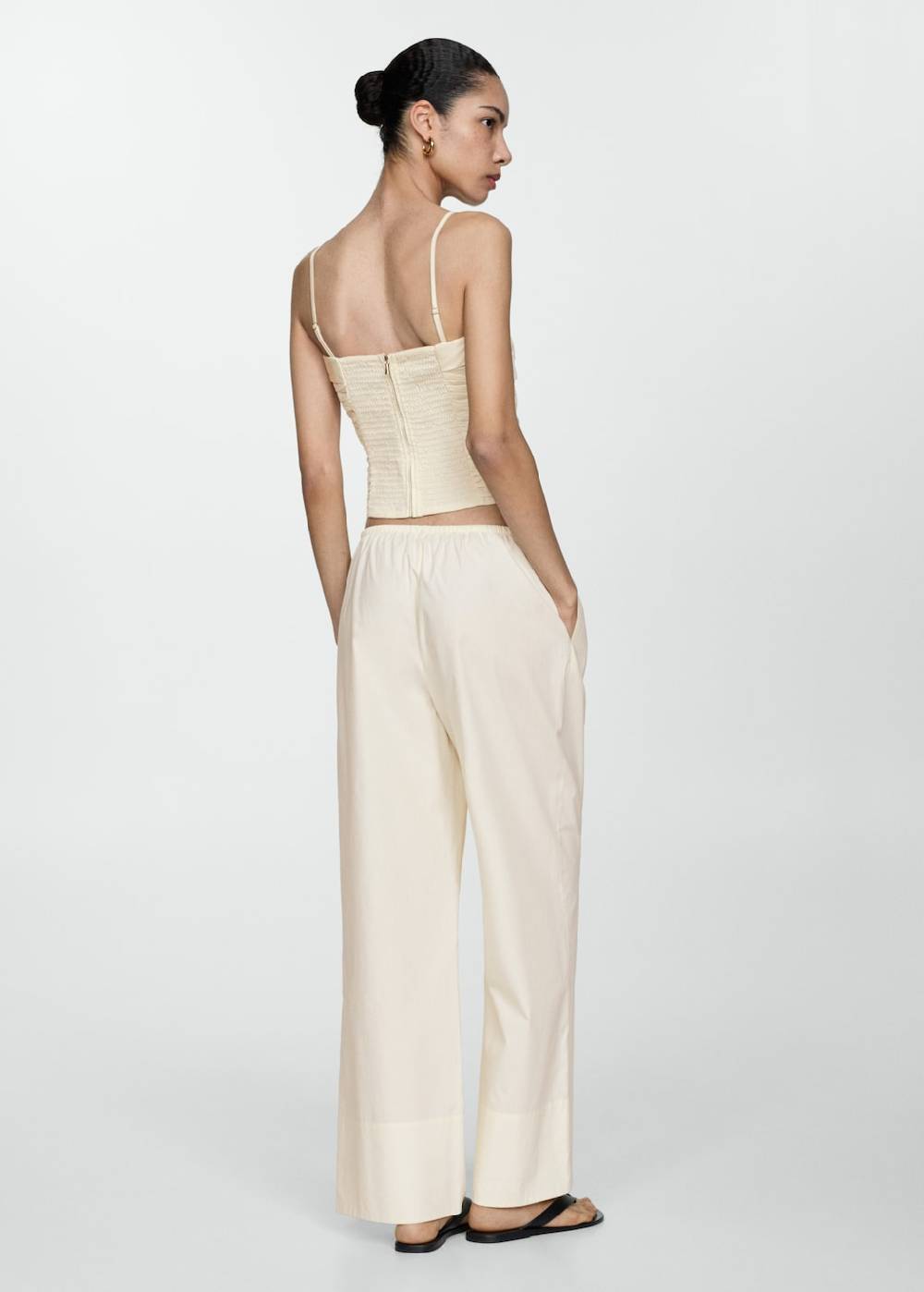 Mango Wideleg-Baumwollhose Limitierter Zeitrabatt