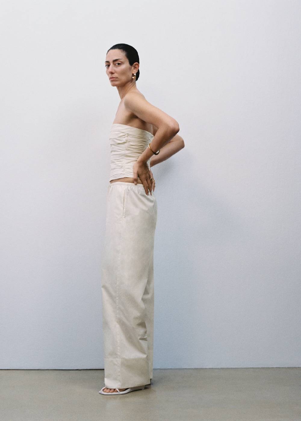 Mango Wideleg-Baumwollhose Limitierter Zeitrabatt