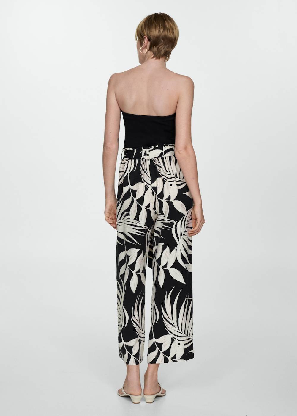 Mango Gemusterte Hose mit Schleife Günstig kaufen